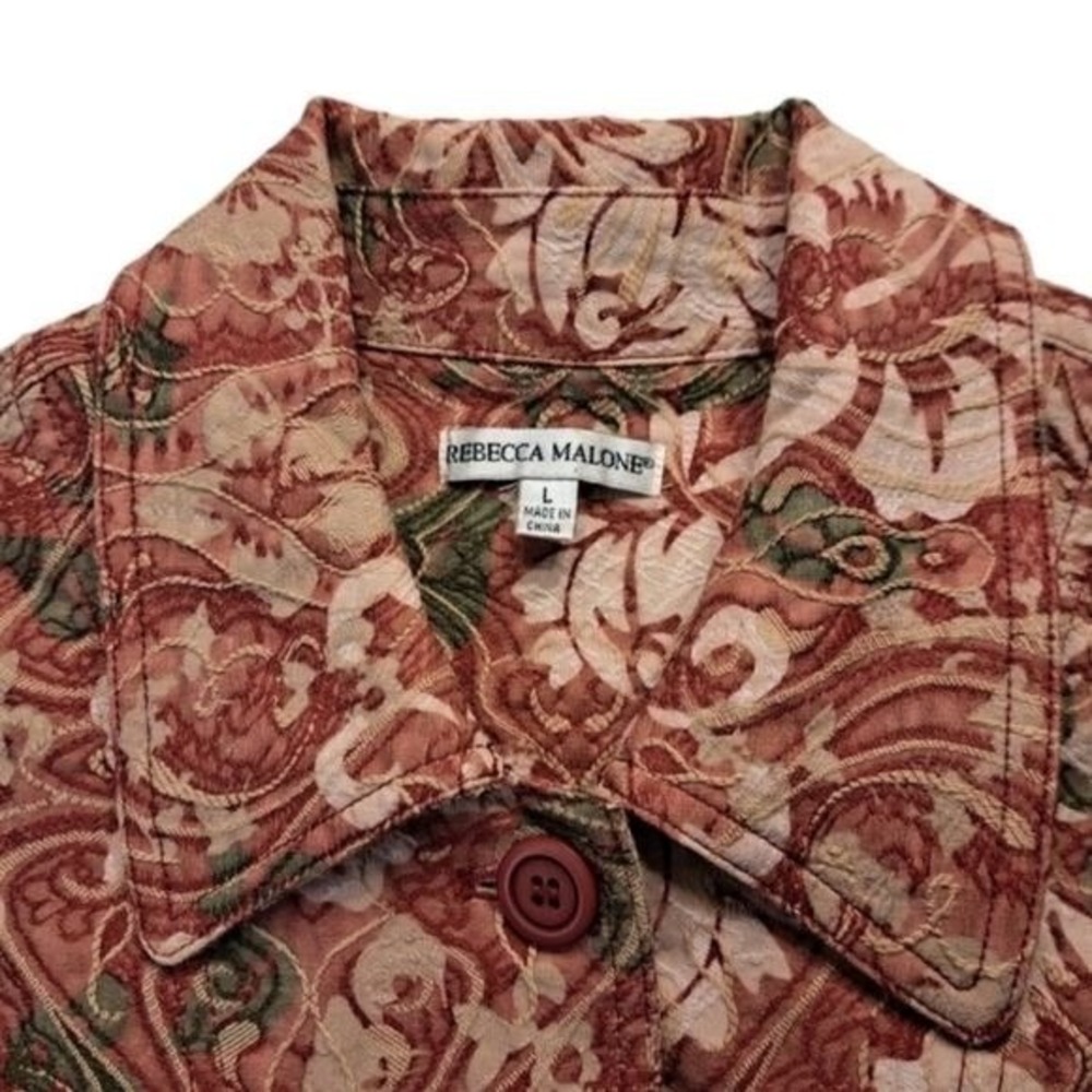 Rebecca Malone Vintage Women's Floral Quilt Pink & Green Size L - Picture 2 of 13